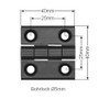 Metal Hinge 40 x 40 mm Black Folding Hinge Screw-On