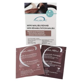 Malibu C Mini Malibu Rehab Wefts & Extensions - Contains 2 Remedy Packets - Removes Build Up and Prevents Breakage - Hydrating Care for Strong, Healthy Strands