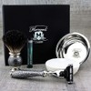 4 Piece Shaving Set For Men Pure Badger Shaving Brush,