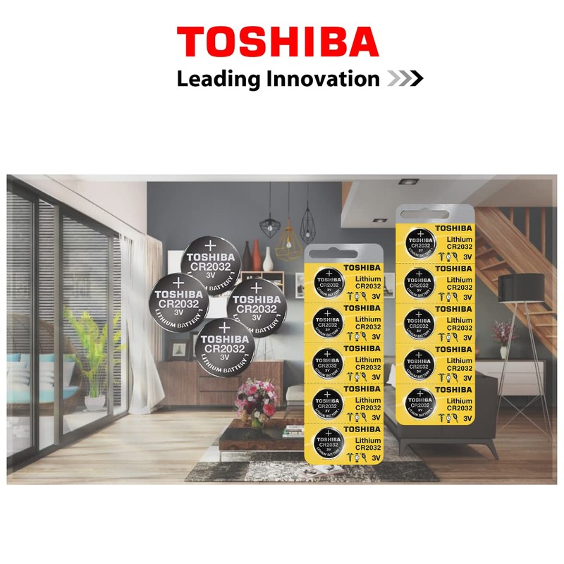 Toshiba CR2032 Battery 3V Lithium Coin Cell (20 Batteries)