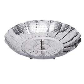 Steamer Insert Pot, Adjustable Steamer Insert Diameter Open 27 cm, Stainless Steel Steamer, Cooking Strainer for Pots and Pressure Cookers, Foldable Steamer Insert