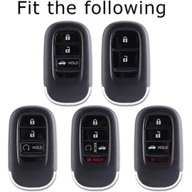 iJDMTOY Glossy Black/Red Mix Color Carbon Fiber Finish Hard Plastic Key Fob Case Compatible with Honda 2022/2023-up Accord Civic CR-V Pilot HR-V Oval Shape Smart Key