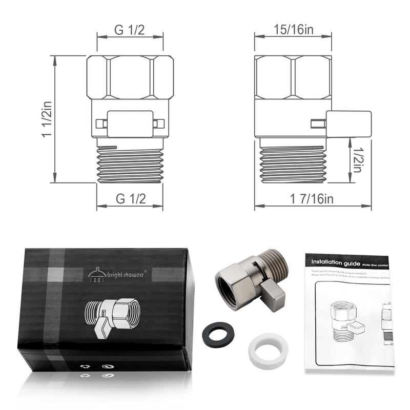 BRIGHT SHOWERS Water Flow Control Valve, Brass Shower Valve with