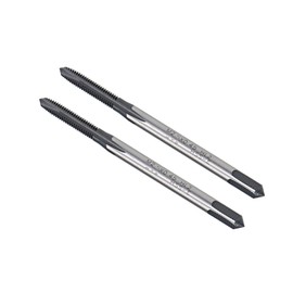 CoCud Helix Points Tap M2.5X0.45 Thread Size Ti cN Coated HSS Metric Tapping Taps - (Application: Apply to Stainless Steel Drilling Tapping) Set of 2