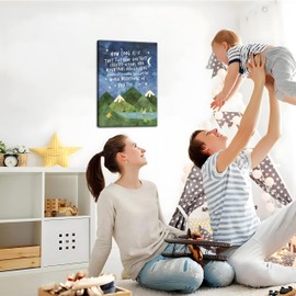 Same God Creation Canvas Wall Art – Framed Nursery Mountain Wall Decor, Inspirational Canvas Prints, Baptism, Adoption, First Communion Gifts for Boys and Girls – 12x16in