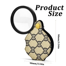 Neu Handlupe Zusammenklappbare Leselupe Lesehilfe Vergrößerungsglas Tasche Lupe 15 Fach Taschenlupe Durchmesser 70mm, Faltbare Leselupe, tragbare Lupe, Lupe mit Schutzhülle
