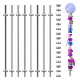 MingQiEven 24 Pack 8/32 Inch Stainless Steel M4 Threaded Rod with Hex Nuts Include 8 Pcs M4 Threads Studs Rods and 16 Pcs Fully Threaded Hex Nuts for Hangers and Beaded Garden Stake (10 Inch)