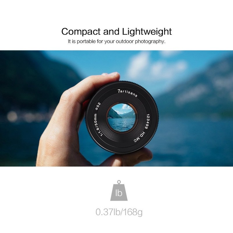 7artisans 50mm F1.8 APS-C Manual Focus Lens Wide Fit for