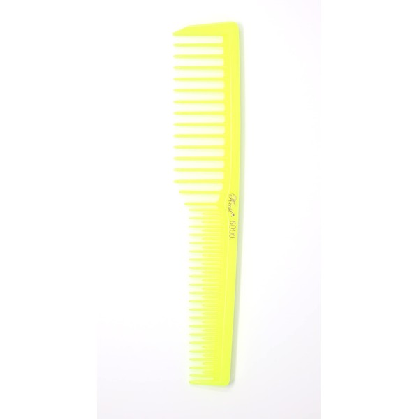 Krest 6000 7 in. Teasing Combs Lift Vent Hair Combs Pack Space Tooth Wide teeth Comb 12 Pc. (Neon Yellow)