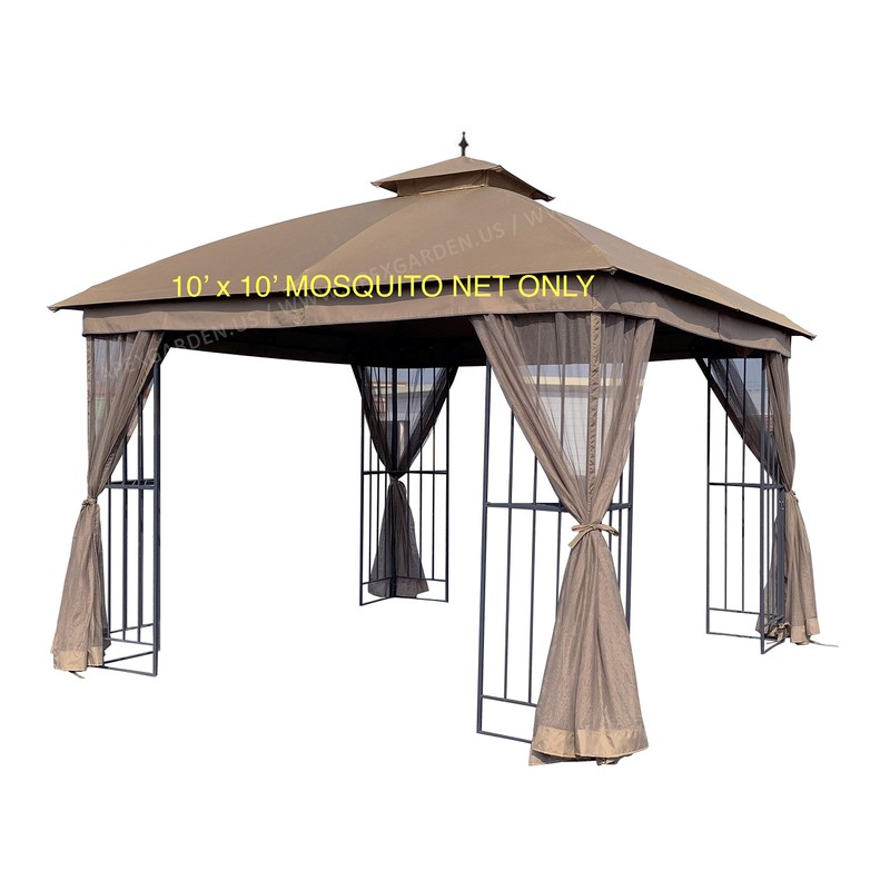APEX GARDEN 10' x 10' Gazebo Replacement Mosquito Netting (Tan)