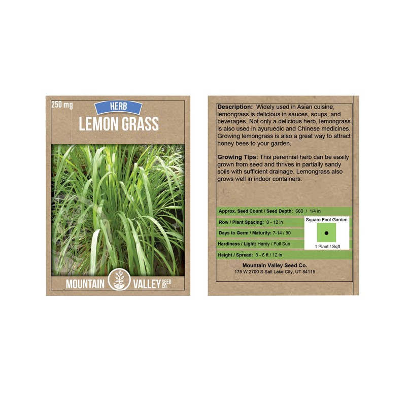 Lemon Grass Seeds for Planting Outdoor - 250 Mg Packet