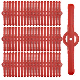Incauca 60 Pieces String Trimmer Head Blades Replace Plastic Cutter Blades, Weed Wacker Replacement Blades, Machine Trimming Blades, Universal for Garden Lawn Mower Grass Cordless Trimmer, Red
