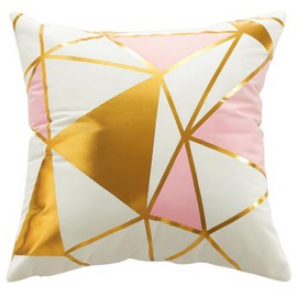 Decorative Pillow Covers Soft Short Plush with Simplicity Gold Line Decor Hidden Zipper Wrinkle Resistant Design Throw Cushion Case Only (Lines, 18"x18"(Pack of 1))