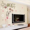 DaraBaby Vinil Decorativo Pajaro Feliz En Jaula Retro Estancia Sala