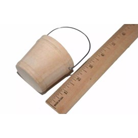 Unbranded 1- Wooden Bucket With Wire Handle Wooden Pail Miniature Bucket Mini Bucket