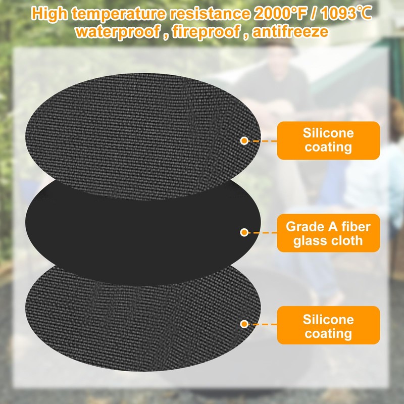 Longzhuo Fire Pit Mat, 48 Inch Waterproof, High Temp Resistant,