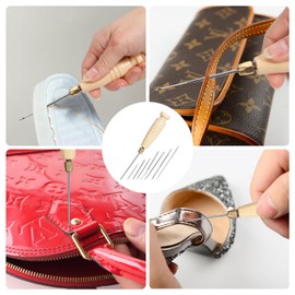 3-Spool Nylon Thread for Sewing, Each 80 Yards Thick Thread Kit for Adult Include Sewing Awls & Needles for Hand Sewing, Upholstery Thread & Needle for Repairing Leather, Shoes, Furniture, White