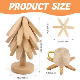 Afenau Tree Shape Trivet Set, 3 Pcs Wooden Trivets for Hot Dishes, Wooden Trivets Coasters, wooden tree coasters, Tree Trivet Coasters for Hot Pots, Bowls, Cups, Home Table Decoration (Wood Color)