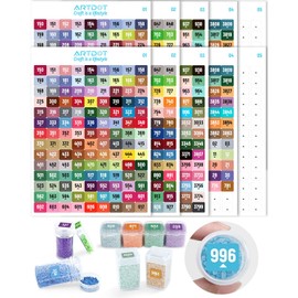 ARTDOT 2 Set Label Stickers for Diamond Art Storage Kits for Adults, 489 Colors Stickers Matched with Actual Embroidery Floss as Diamond Painting Accessories and Cross Stitch Supplies