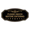 Signs ByLITA Victorian Please Knock Before Entering Sign (Black/Gold) -