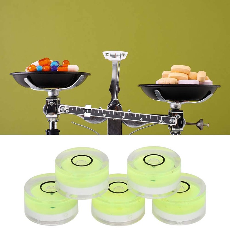 5Pcs Mini Bubble Level, 15mm Round Circular Bullseye Bubble Spirit