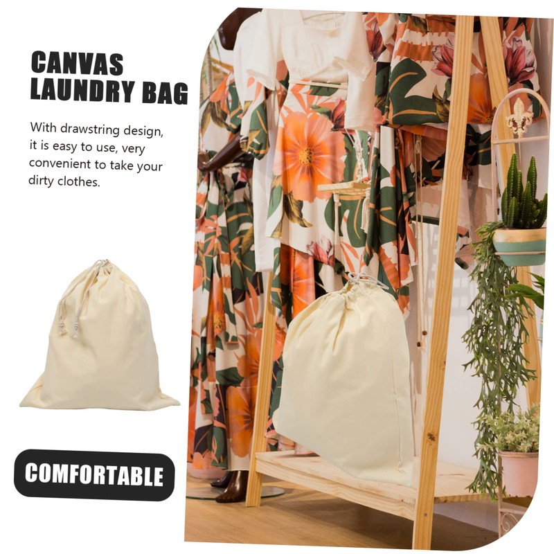 Ciieeo Unique Designtravel Drawstring Bags Canvas Laundry Bag Closure Pockets