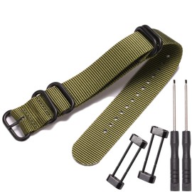 MCXGL Nylon Replacement Strap Compatible with Suunto core all black military nylon band 24mm nylon watch band wrist strap for men