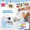 Kid Camera for Boys,Portable Toddler Blue Printing Camera Toy 1080P