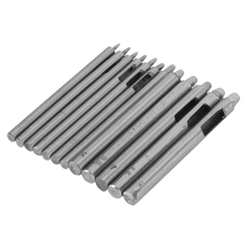 12pcs Leather Hole Punch Cutter 0.5‑5mm Hollow Punch Set for