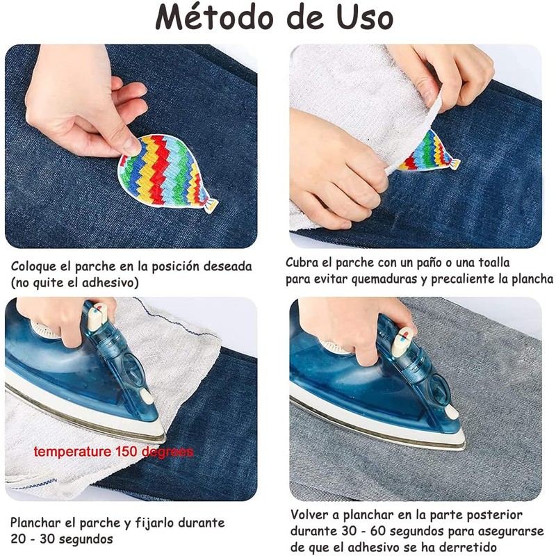 60 Piezas Parches Bordados para Planchar, Apliques Bordados, Parches para