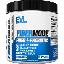 Evlution Nutrition FiberMode - Fiber + Probiotic Powder - Digestive Health & Immune Support - 1bil CFU Probiotics + 5g Fiber - Gluten Free & Vegan - Unflavored - Dietary Supplement - 30 Servings