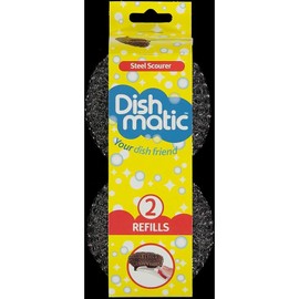 3 Packs of 2 Dishmatic Steel Scourer Refill Heads for cleaning BBQ's, Hot Plates, Steel Pots & Pans (6 in total)
