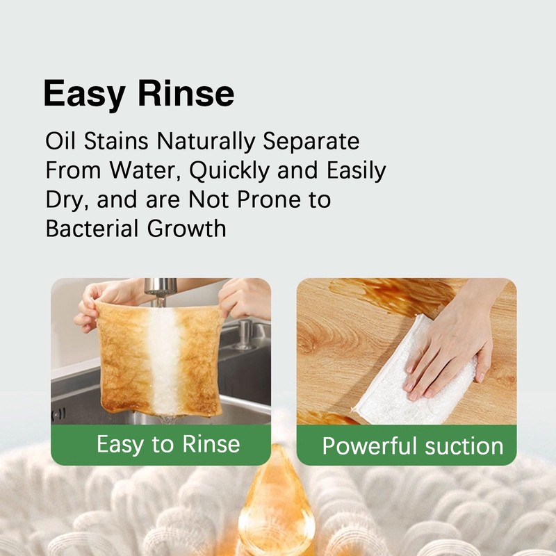 Bamboo Fiber Dish Cloths for Kitchen, Reusable Dish Towels,Double Layered,