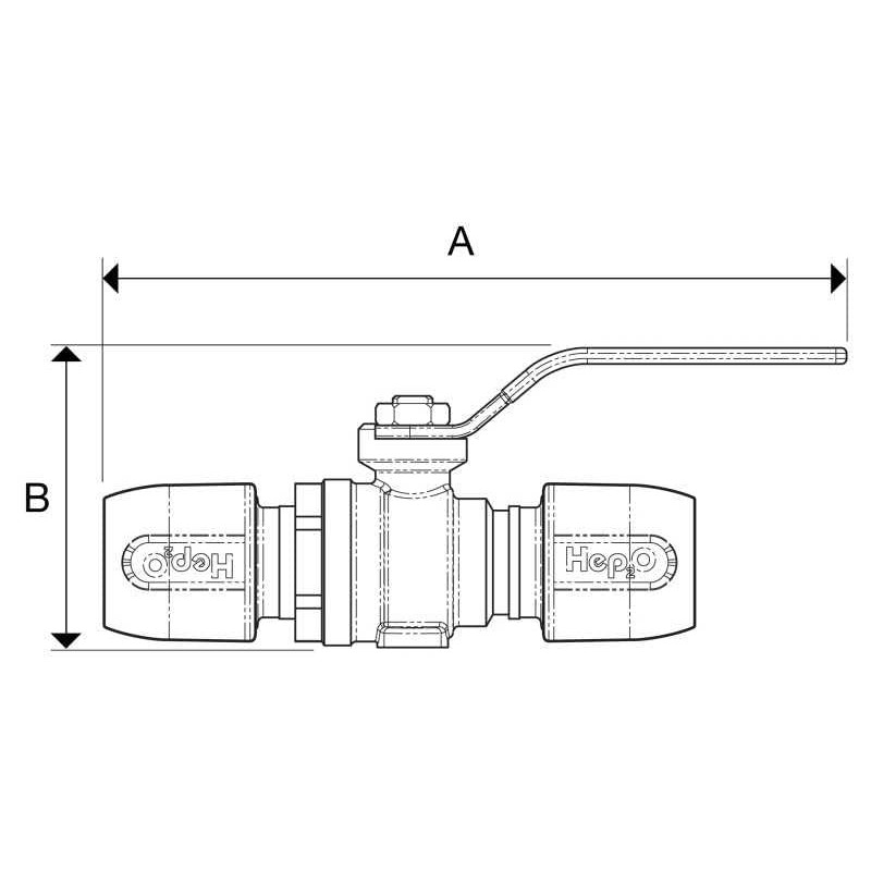 Hep2O 22mm Hot & Cold Brass Lever Ball Valve