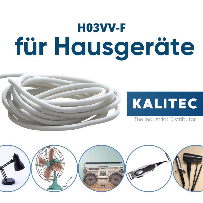 10 m Kalitec H03VV-F Hose Cable 2 x 0.5 mm²