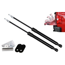 TENKIDOM Pickup Tailgate Assists Compatible with Toyota Tundra XK50 2nd 2007-2021 Carbon Fiber Lift Supports Rear Gas Dampers Springs Kit No-Drill Bolt-on