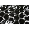 Mosaic Hexagon Plain Black Glossy Ceramic Mosaic, Mosaic Stone, Size:
