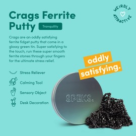 Speks Original Crags Ferrite Putty | 500+ Ferrite Stones in a Tin, Fidget Toy for Stress Relief, Sensory Desk Toy for Adults & Teens 14+ | Tranquility, Medium