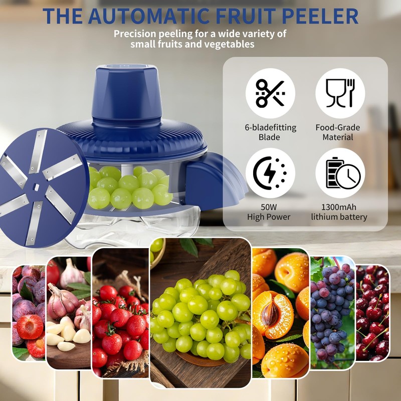 Electric Grape Peeler, Automatic Garlic & Cherry Tomato Peeler, Upgraded
