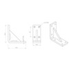 4 x V4, 5mm thickness, Reinforced, Strong, Angled L Brackets,