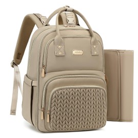 Diaper Bag Backpack - Large Multi functional, Boys, Girls & Baby Travel Essentials Tote with Changing Pad, Insulated Pockets, Stroller Straps, Waterproof - Diaper Bag for Mom & Maternity (Brown Taupe)