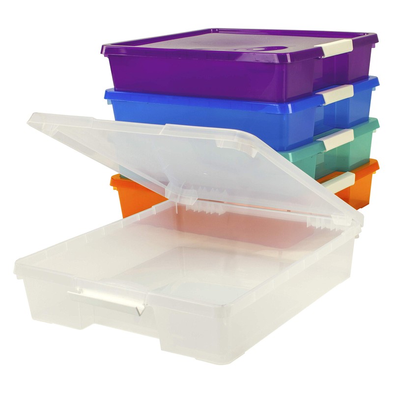 Storex Classroom Student Project Box, Plastic, 15.25 x 13.25 x