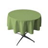 LA Linen Polyester Poplin Round Tablecloth, 58", Sage Dark
