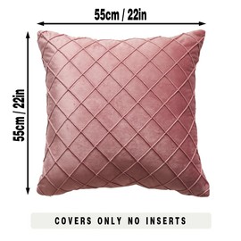 GONOVE Cushion Covers 55 X 55cm Soft Velvet Square Throw Pillow Cases Set of 2 Decorative Fluffy Pillow Covers Dusky Pink Pillowcases for Home Couch Sofa Bed