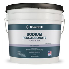 Chemwell Sodium Percarbonate (10 lbs) - 99.9% Pure Oxygen Bleach Powder | Scent-Free, Non-Toxic, Biodegradable Cleaner for Laundry, Dishes, Decking & More