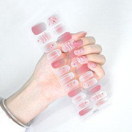 BIBII Gel Nail Seal, Curing Type, Gel Nail Seal, Green, Just Paste On, Handmade, Gelnails Nail Set, 24 Pieces, Easy Nails, Popular Design, Gel Nail Seal, Gel Nail DIY Kit, Suitable for Nail Art