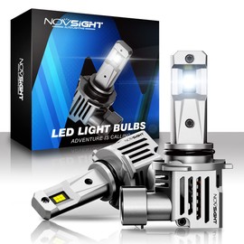 Novsight HB4 LED Headlights, Fog Lamp, 55W 12,000 Lumens, Non-Polarized, Good Cutoff Line, High-Quality LED Chip, High Brightness, 6,000K, DC9-32V, 360° Illumination, Set of 2 (For New Car Inspections)