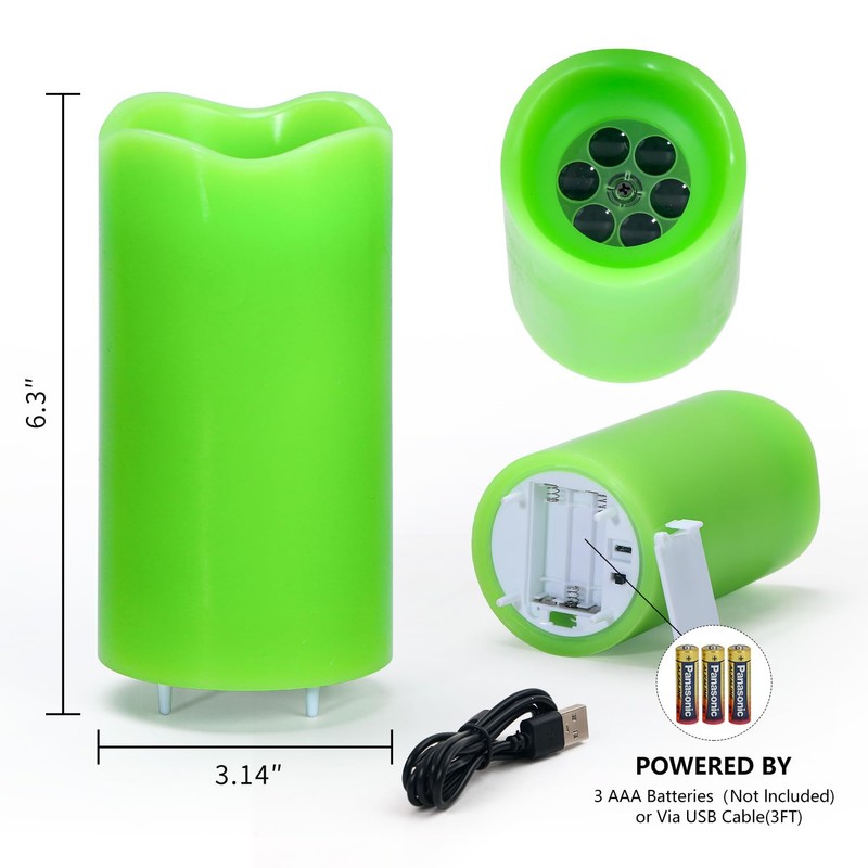 XingsLight St Patricks Day Decorations Flameless Candles with Lucky Clover