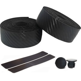 YINKE Handle Bar Tape Bicycle Handle Tape Anti-slip EVA Bar Tape Load Drop Handlebar Tape Road Bike with End Plug Set Left and Right (Black)