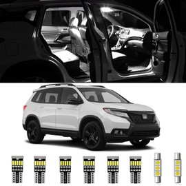 AWALITED 15pcs White Interior LED Lights Kit for 2019 2020 2021 Honda Passport Super Bright LED Map Dome Cargo Replacement Light Bulbs